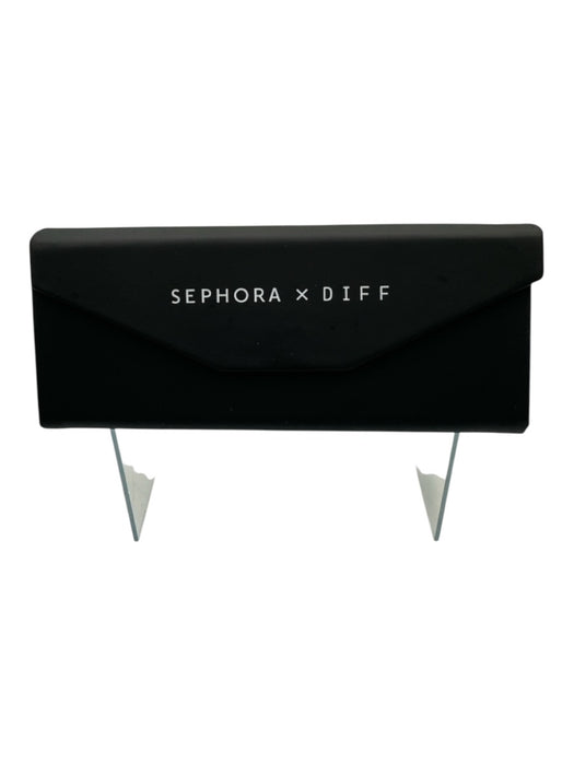 Diff Black Acetate Narrow Rectangle Logo Sunglasses Black