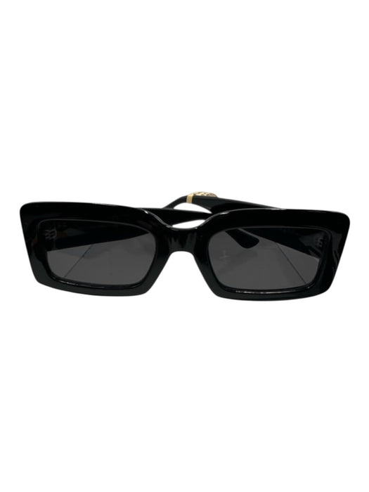 Diff Black Acetate Narrow Rectangle Logo Sunglasses Black