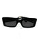 Diff Black Acetate Narrow Rectangle Logo Sunglasses Black