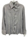 Escada Size 38 Light Gray Cotton Button Down Long Sleeve Collar Fitted Top Light Gray / 38