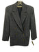 Linda Allard Ellen Tracy Size 2 Navy Blue Wool & Silk Blend Plaid Blazer Jacket Navy Blue / 2