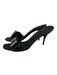 Gucci Shoe Size 8.5 Black Leather Upper Patent Buckle Detail Slide Sandal Mules Black / 8.5
