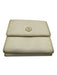 Chanel Cream White Leather Enamel Logo Snap Button Close Compact Wallets Cream White
