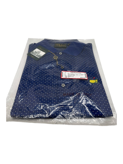 Bobby Jones NWT Size L Blue & Multi Cotton Dots Polo Men's Short Sleeve Blue & Multi / L