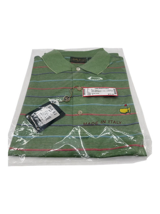 Bobby Jones NWT Size L Green & Blue Cotton Striped Polo Men's Short Sleeve Green & Blue / L