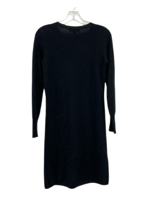 Neiman Marcus Size S Black Cashmere Crew Neck Long Sleeve Dress Black / S