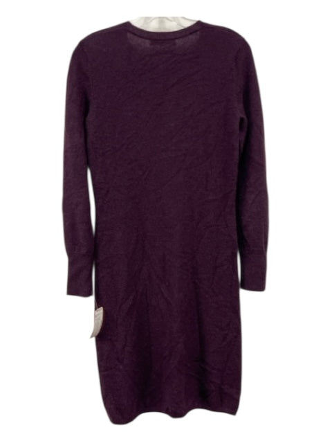 Neiman Marcus Size S Purple Cashmere Crew Neck Long Sleeve Dress Purple / S
