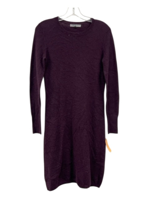 Neiman Marcus Size S Purple Cashmere Crew Neck Long Sleeve Dress Purple / S