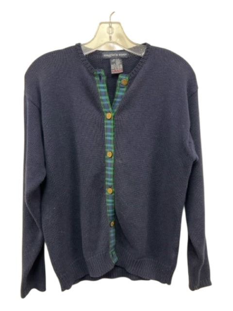 eagle's eye Size S/P Navy & Green Cotton Button Down Plaid Detail Cardigan Navy & Green / S/P