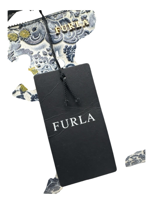 Furla Blue & White Leather Fauna Zip Close Bag Blue & White / NWT