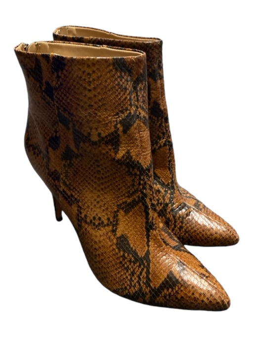 Schutz Shoe Size 9.5 Tan & brown Leather Snakeskin Pointed Toe Back Zip Boots Tan & brown / 9.5