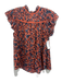 Ulla Johnson Size s / 4 Orange & Blue Cotton Abstract Print Flutter Sleeve Top Orange & Blue / s / 4