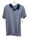 B Draddy Size M Navy Blue & White Cotton Striped Polo Men's Short Sleeve Navy Blue & White / M