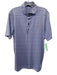 Greyson Size M Blue & White Polyester Striped Polo Men's Short Sleeve Blue & White / M