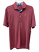 Greyson Size M Orange & Blue Polyester Striped Polo Men's Short Sleeve Orange & Blue / M