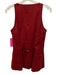 Posse Size XS Red Linen Sleeveless Button Front Welt Pocket Vest Top Red / XS