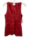 Posse Size XS Red Linen Sleeveless Button Front Welt Pocket Vest Top Red / XS