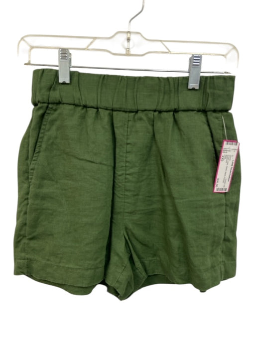 J Crew Size XXS Green Linen Elastic Waist Pockets Shorts Green / XXS