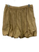 J Crew Size 0 Khaki Beige Cotton Gathered Bubble Hem Gold Hardware Mini Skirt Khaki Beige / 0