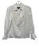 J Crew Size XXS White Cotton Long Sleeve Ruffle cuffs Pleated Collar Top White / XXS