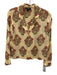 J Crew Size XS Cream, Pink & Green Viscose Floral Long Sleeve Button Down Top Cream, Pink & Green / XS