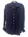 Vitamin A Size XS Navy Blue Linen Long Sleeve Button Down Collar Oversize Top Navy Blue / XS