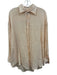Vitamin A Size S Peach Pink Linen Long Sleeve Button Down Collar Oversize Top Peach Pink / S