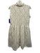 Sue Sartor Size S White & Green Sleeveless Stand Collar Half Button Golf Dress White & Green / S