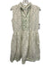 Sue Sartor Size S White & Green Sleeveless Stand Collar Half Button Golf Dress White & Green / S
