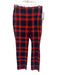 Tory Sport Size 2 Red & Navy Blue Print Nylon Blend Plaid Gingham Stretch Pants Red & Navy Blue Print / 2