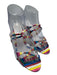 Alexandre Birman Shoe Size 36 Multi Color Leather Striped Mid Heel Sandals Multi Color / 36