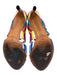 Alexandre Birman Shoe Size 36 Multi Color Leather Striped Mid Heel Sandals Multi Color / 36