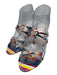Alexandre Birman Shoe Size 36 Multi Color Leather Striped Mid Heel Sandals Multi Color / 36