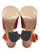 Gucci Shoe Size 36 Orange Leather Platform Stacked Heel Cut Out Logo Sandals Orange / 36