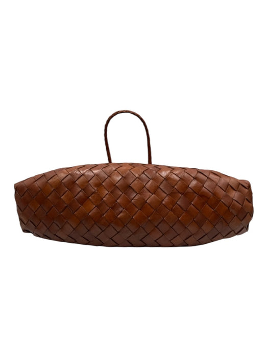 Dragon Diffusion Bags Brown Leather Woven Top Handle Shoulder Bag Brown / M