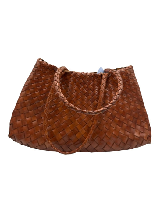 Dragon Diffusion Bags Brown Leather Woven Top Handle Shoulder Bag Brown / M