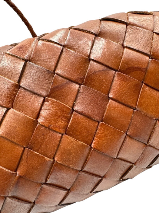 Dragon Diffusion Bags Brown Leather Woven Top Handle Shoulder Bag Brown / M