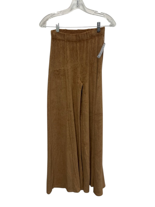 Suzie Kondi Size XS Tan Brown Cotton Blend Terry Cloth Crop Sleeveless Pant Set Tan Brown / XS