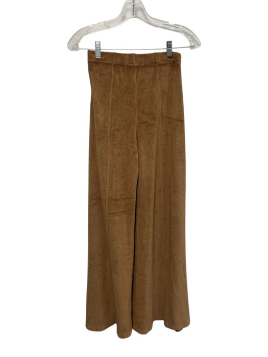 Suzie Kondi Size XS Tan Brown Cotton Blend Terry Cloth Crop Sleeveless Pant Set Tan Brown / XS