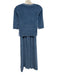 Suzie Kondi Size XS Blue Cotton Blend Terry Cloth Half Sleeve Pintuck Pant Set Blue / XS