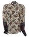 Ulla Johnson Size W 25 Beige, Red, Blue Silk Blend flocked dot Floral Top Beige, Red, Blue / W 25