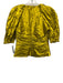 Ulla Johnson Size 2 Yellow Viscose Blend Metallic Ruched Front V Neck Top Yellow / 2