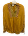 Forte Forte Size 0 Marigold Yellow Cotton Silk Ruffle V Neck Long Sleeve Top Marigold Yellow / 0