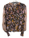 Ulla Johnson Size 2 purple, black, orange Silk Blend shirred yoke Tie Detail Top purple, black, orange / 2