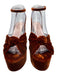 Loeffler Randall Shoe Size 6 Rust Brown Textile open toe Knot Ankle Wrap Pumps Rust Brown / 6