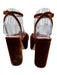 Loeffler Randall Shoe Size 6 Rust Brown Textile open toe Knot Ankle Wrap Pumps Rust Brown / 6