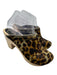 No. 6 Shoe Size 36 Black, Brown, Green Ponyhair Leather Upper Wood Sole Clogs Black, Brown, Green / 36