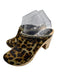 No. 6 Shoe Size 36 Black, Brown, Green Ponyhair Leather Upper Wood Sole Clogs Black, Brown, Green / 36