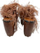 Autumn Adeigbo Shoe Size 37 Mixed Browns Leather Upper Wood Sole Feathers Clogs Mixed Browns / 37