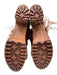 Autumn Adeigbo Shoe Size 37 Mixed Browns Leather Upper Wood Sole Feathers Clogs Mixed Browns / 37
